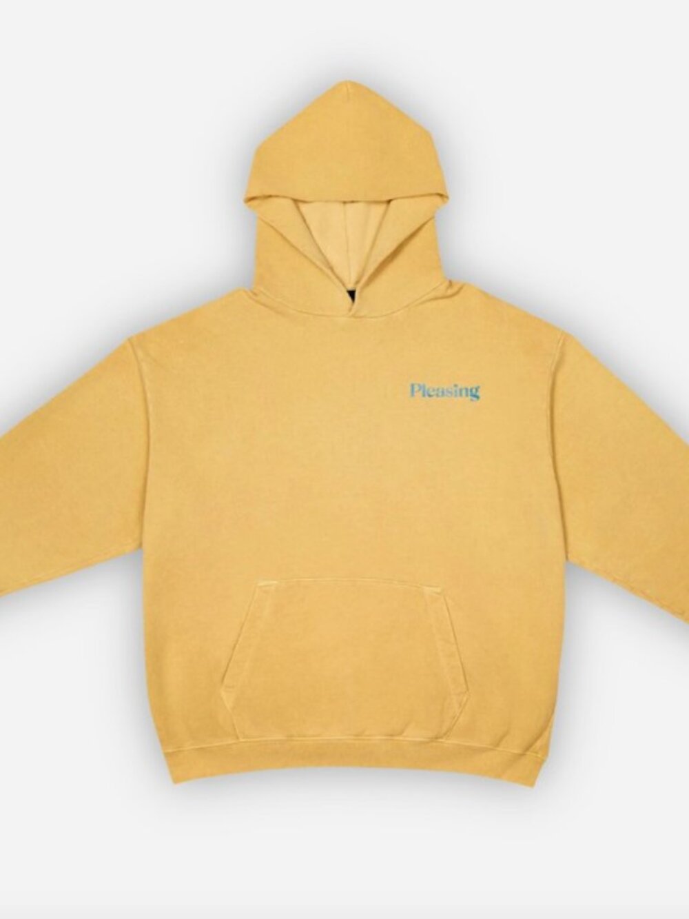 Pleasing Logo "sunset" Beige Yellow Hoodie with Blue Text Size S Harry Styles